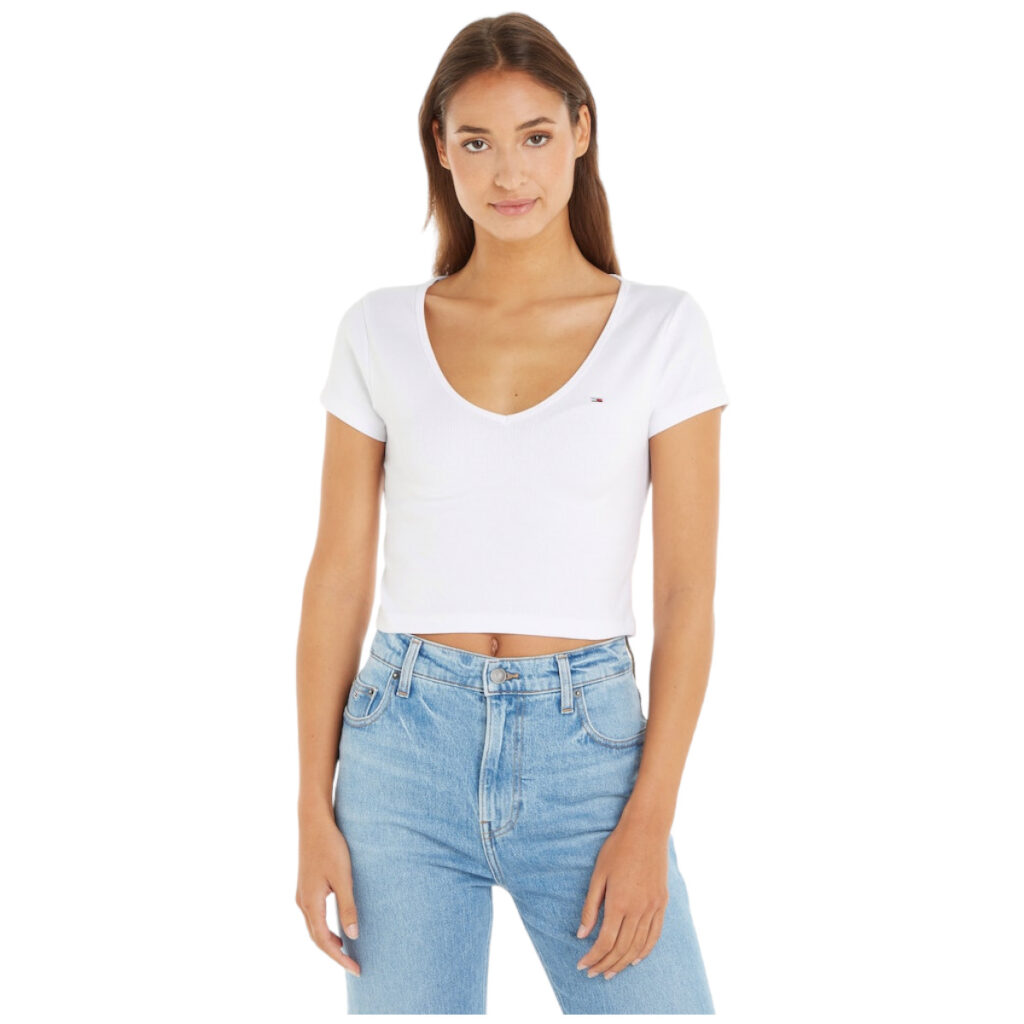 biały t shirt damski