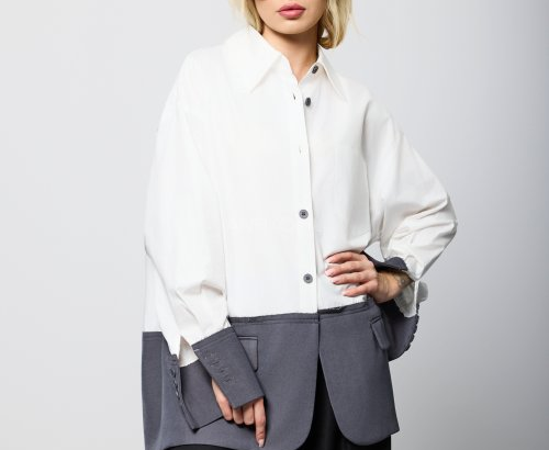 Koszula Avery Structure Biało-Szara